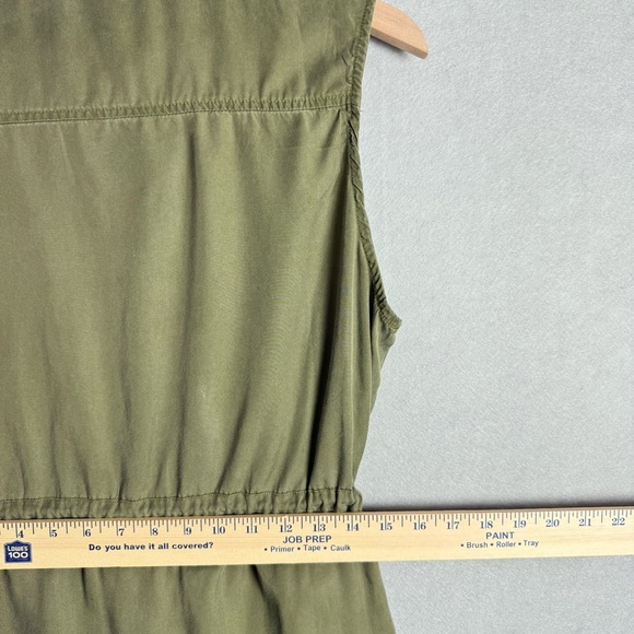 C’est Toi Women’s Olive Green Utility Vest Anorak Relaxed Fit Waist Tie Soft L - Picture 3 of 11